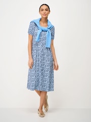 Crew Clothing Light Blue Kiki Button-Through Jersey Dress - Image 1 of 5