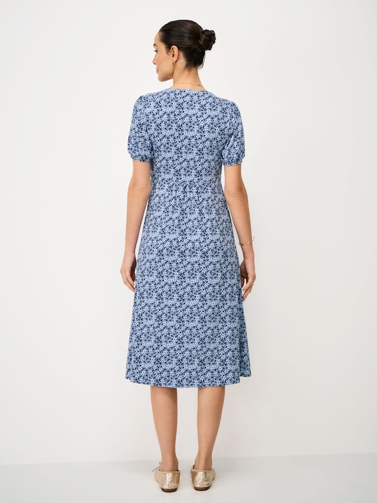 Crew Clothing Light Blue Kiki Button-Through Jersey Dress - Image 2 of 5 Crew Clothing Light Blue Kiki Button-Through Jersey Dress - Image 2 of 5