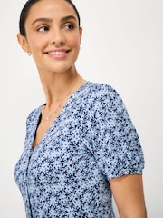 Crew Clothing Light Blue Kiki Button-Through Jersey Dress - Image 4 of 5