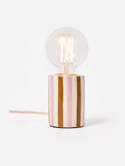 Oliver Bonas Brown Rasa Chequered Ceramic Desk & Table Lamp Base - Image 1 of 4