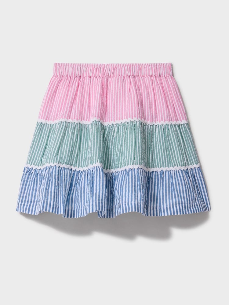 Crew Clothing Green Panelled Ricrac Ribbon Trim Skirt - Image 2 of 3 Crew Clothing Green Panelled Ricrac Ribbon Trim Skirt - Image 2 of 3