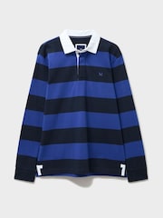 Crew Clothing Blue Heritage Stripe Rugby Shirt - Image 5 of 5