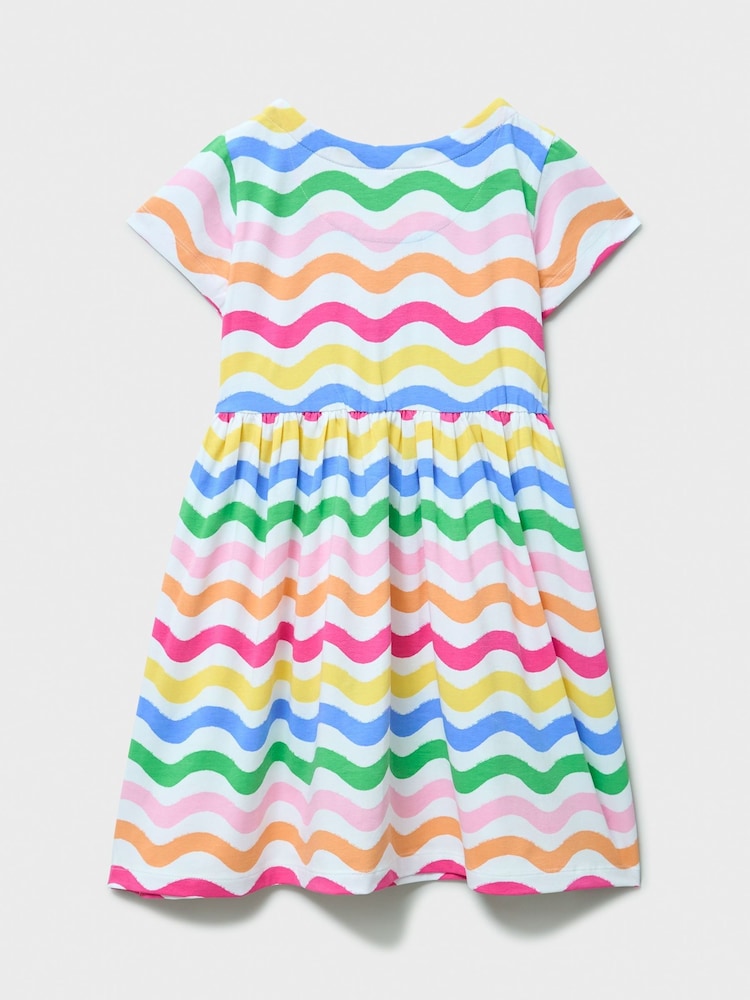Crew Clothing Pink Everyday Printed Jersey Dress - Image 2 of 3 Crew Clothing Pink Everyday Printed Jersey Dress - Image 2 of 3