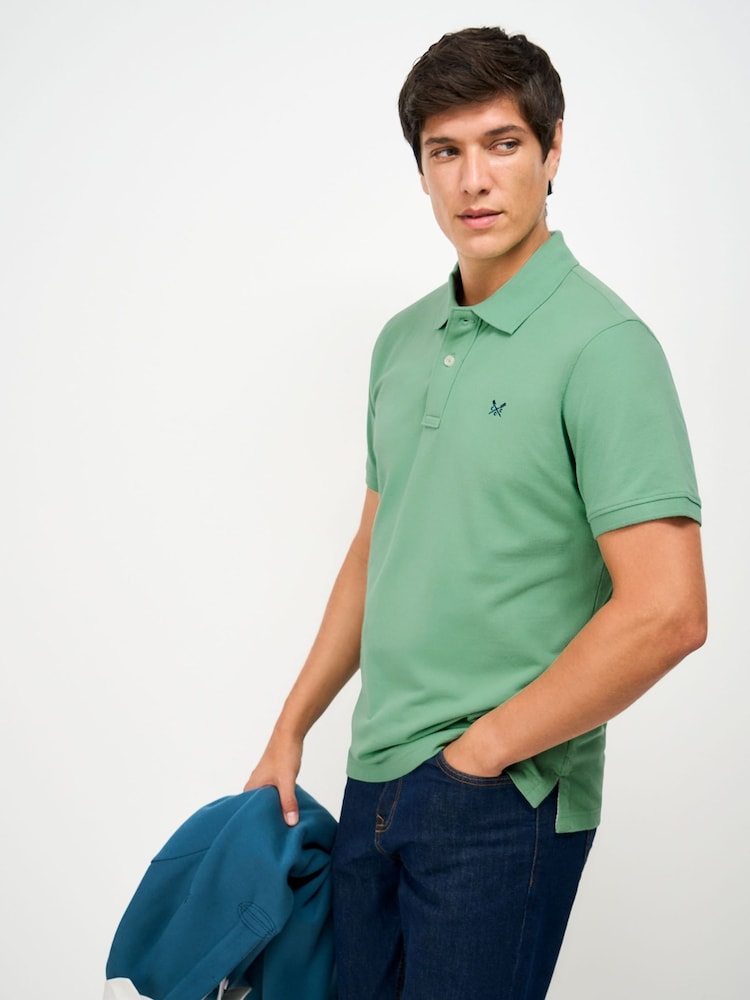 Crew Clothing Light Green Classic Cotton Piqué Polo Shirt - Image 1 of 5
