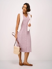 Crew Clothing Pink Alyssa Sleeveless Jersey Dress - Image 1 of 5