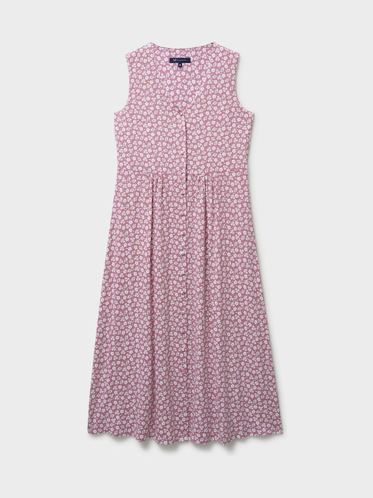 Crew Clothing Pink Alyssa Sleeveless Jersey Dress - Image 5 of 5 Crew Clothing Pink Alyssa Sleeveless Jersey Dress - Image 5 of 5