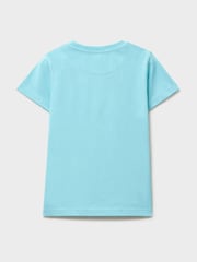 Crew Clothing Blue Cotton Graphic T-Shirt - Image 2 of 3