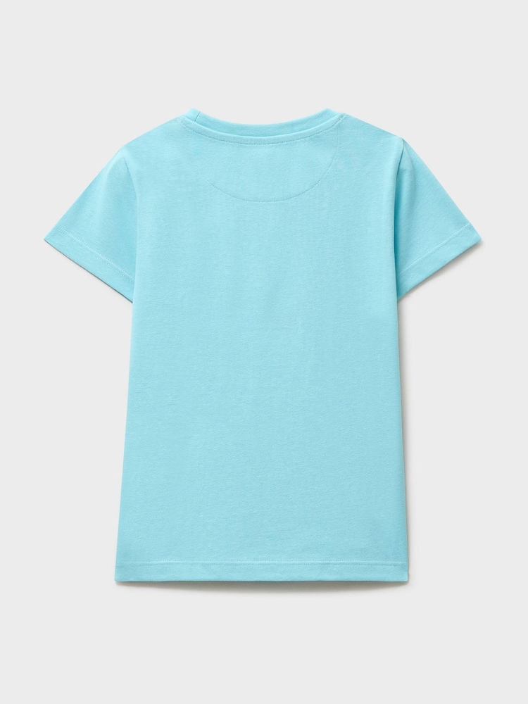 Crew Clothing Blue Cotton Graphic T-Shirt - Image 2 of 3 Crew Clothing Blue Cotton Graphic T-Shirt - Image 2 of 3