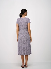 Crew Clothing Blue Lucy Short Sleeve Jersey Midi Dress - Image 2 of 5