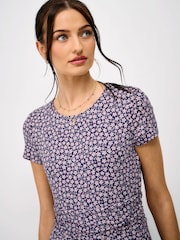 Crew Clothing Blue Lucy Short Sleeve Jersey Midi Dress - Image 4 of 5