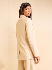 Кремовий - Friends Like These Premium Sequin Pinstripe Blazer - Image 5 of 5