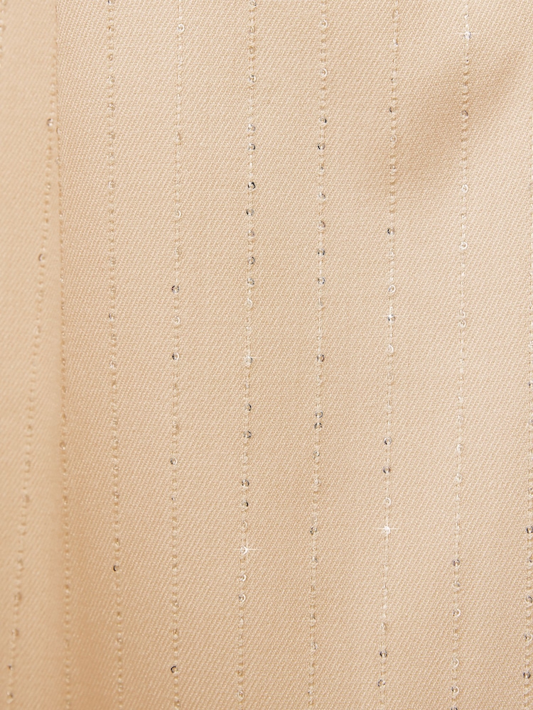 Friends Like These X Mollie King Cream Premium Sequin Pinstripe Wide Leg Trousers - Image 6 of 6 Friends Like These X Mollie King Cream Premium Sequin Pinstripe Wide Leg Trousers - Image 6 of 6