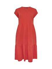 Evans Orange Cotton Midi Dress - Image 3 of 3