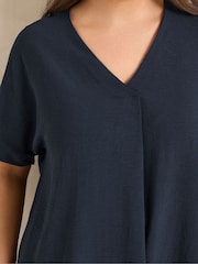 Evans Blue Short Sleeve Notch Neck Top - Image 4 of 5