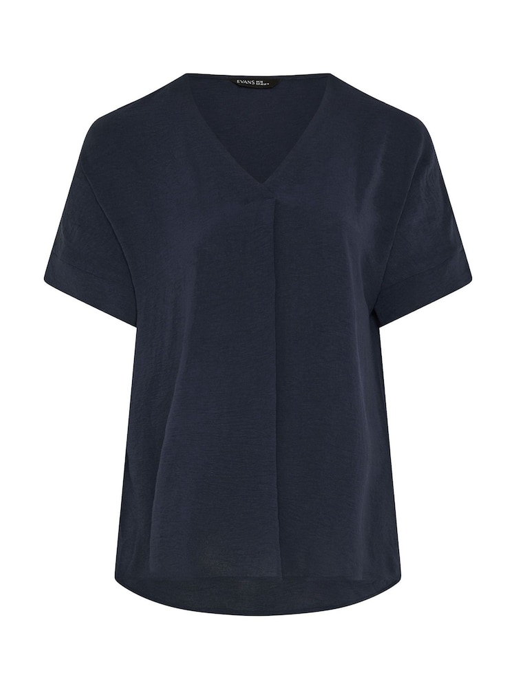 Evans Blue Short Sleeve Notch Neck Top - Image 5 of 5