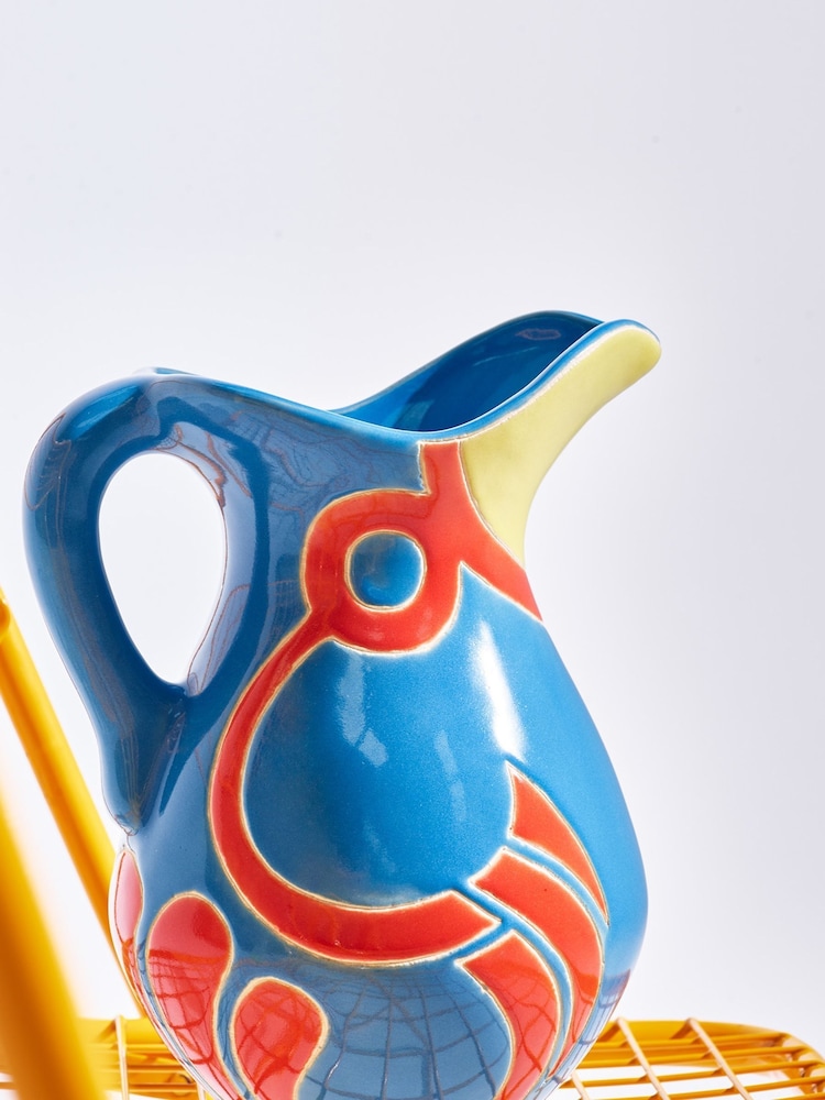 Oliver Bonas Blue Parrot Ceramic Vase - Image 2 of 6