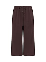Evans Brown Short Pull On Crepe Trousers - Image 5 of 5