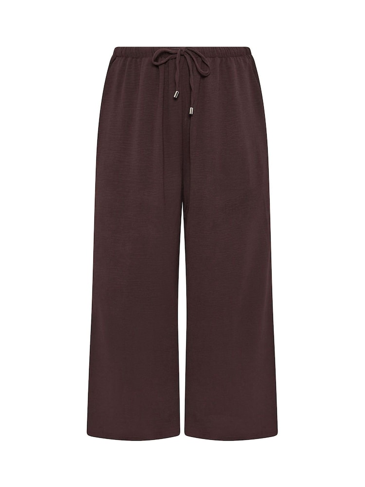 Evans Brown Short Pull On Crepe Trousers - Image 5 of 5 Evans Brown Short Pull On Crepe Trousers - Image 5 of 5