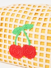 Oliver Bonas Yellow Cherry Crochet Makeup Bag - Image 4 of 6