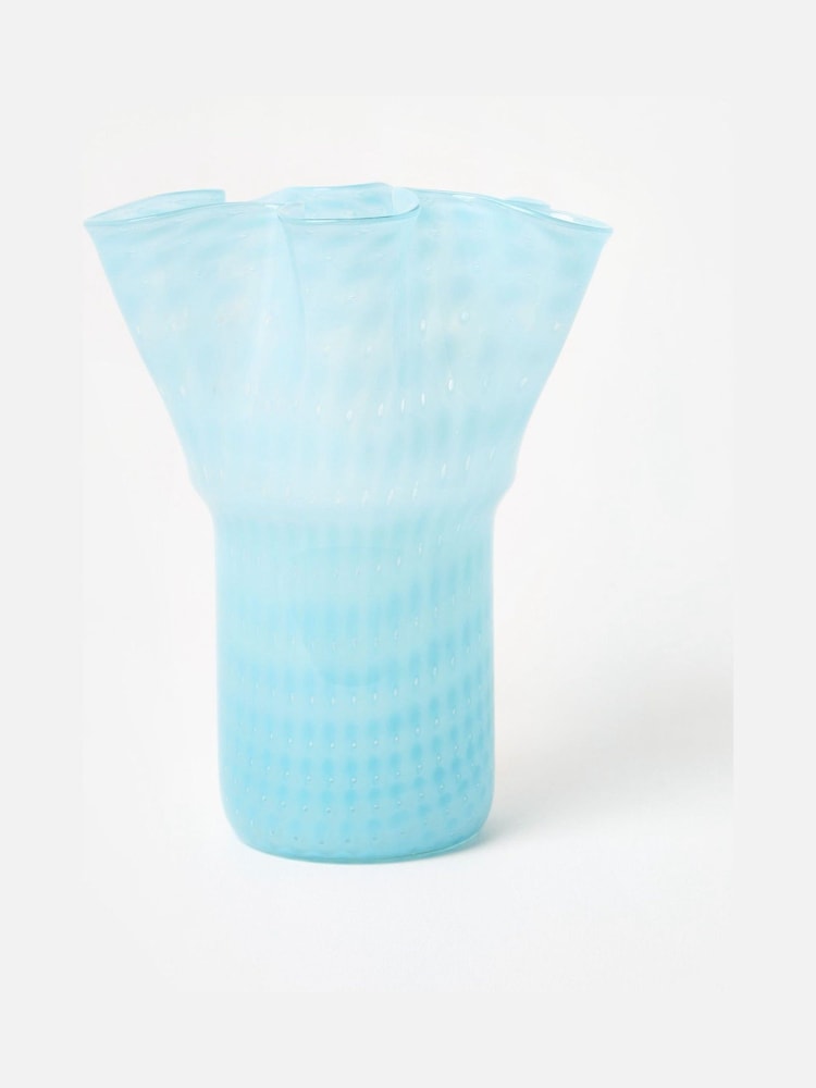 Oliver Bonas Blue Verde Glass Vase - Image 1 of 5 Oliver Bonas Blue Verde Glass Vase - Image 1 of 5