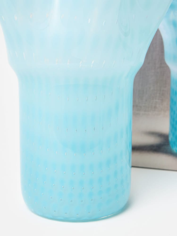 Oliver Bonas Blue Verde Glass Vase - Image 5 of 5 Oliver Bonas Blue Verde Glass Vase - Image 5 of 5