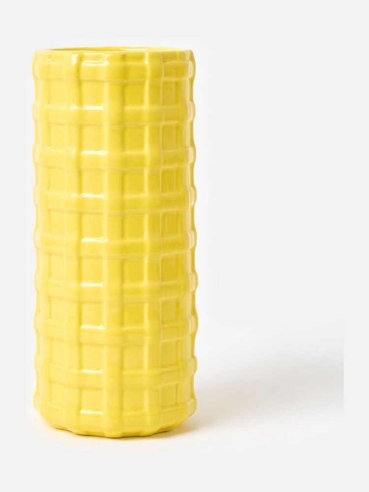 Oliver Bonas Yellow Woven Ceramic Vase - Image 1 of 4