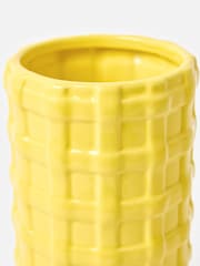 Oliver Bonas Yellow Woven Ceramic Vase - Image 2 of 4
