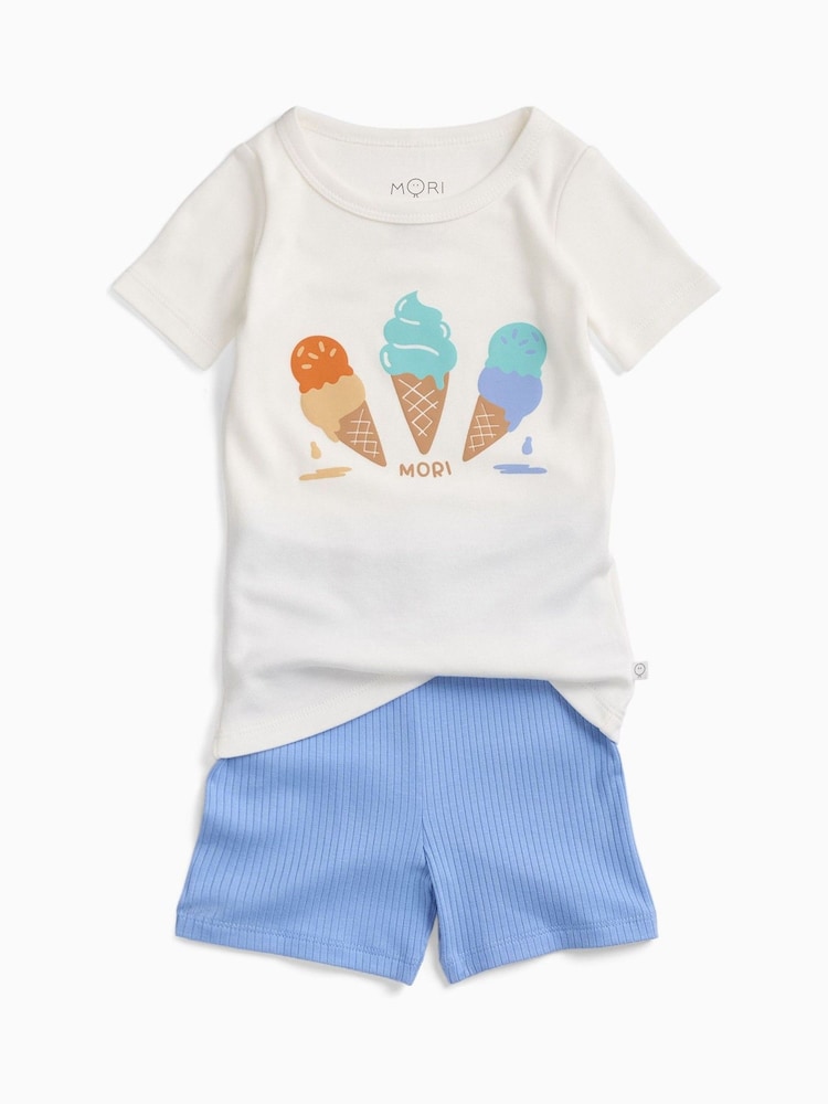 MORI Ice Cream Party Supersoft Placement Print Summer Pyjamas - 圖片 1/1