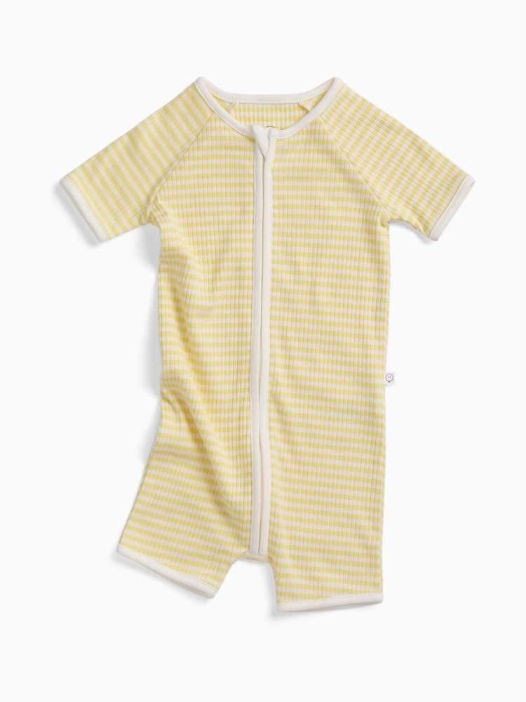MORI Stripe Supersoft Ribbed Summer Zip-Up Romper - Εικόνα 2 από 2 MORI Stripe Supersoft Ribbed Summer Zip-Up Romper - Εικόνα 2 από 2