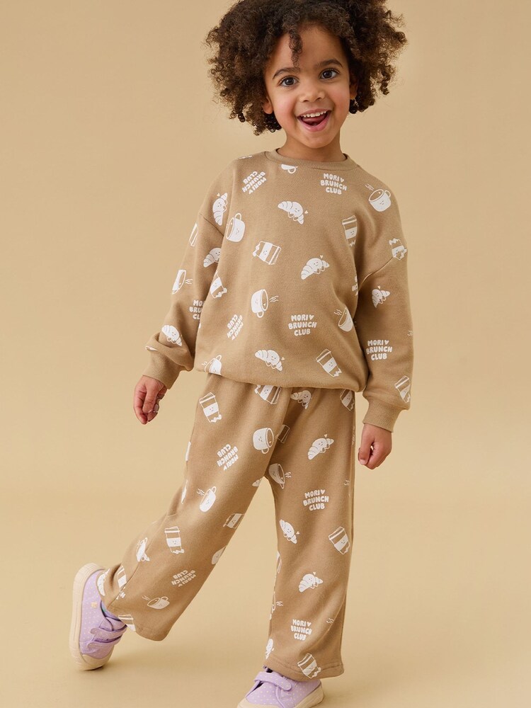 MORI Cream Brunch Club Wide Leg Joggers - Image 1 of 3