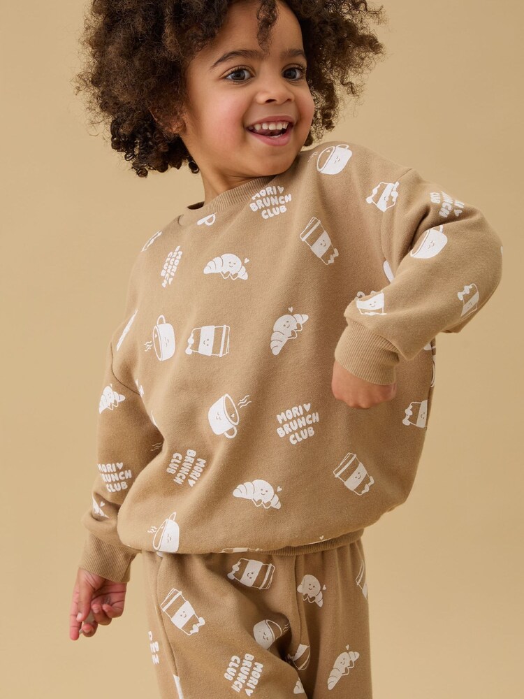 MORI Cream Brunch Club Wide Leg Joggers - Image 2 of 3