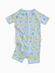 MORI Lemon Lullaby Supersoft Ribbed Summer Zip-Up Romper - Bild 2 von 2
