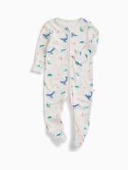 MORI Cream Ocean Dreams Supersoft Two Way Zip Up Sleepsuit 2 Pack - Image 2 of 4