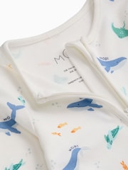 MORI Cream Ocean Dreams Supersoft Two Way Zip Up Sleepsuit 2 Pack - Image 3 of 4