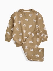 MORI Brown Brunch Club Oversized Placement Print Sweatshirt - Image 5 of 7