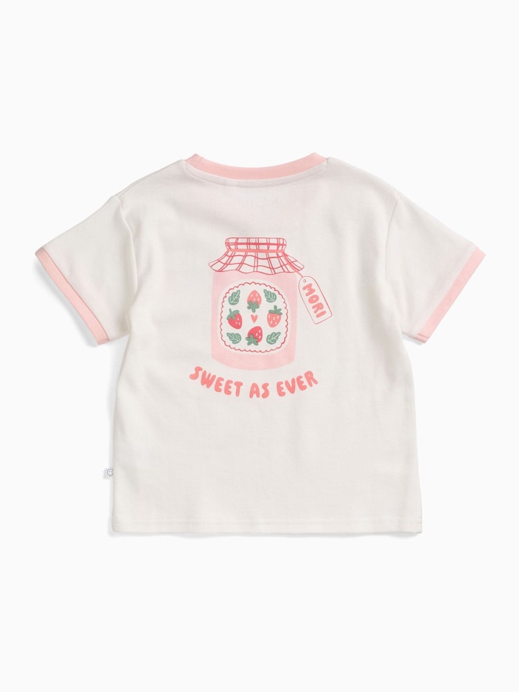 MORI Pink Sweet Strawberry Oversized Cotton T-Shirt - Image 5 of 5 MORI Pink Sweet Strawberry Oversized Cotton T-Shirt - Image 5 of 5