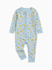 MORI Blue Lemon Lullaby Supersoft Ribbed Two Way Zip Up Sleepsuit - Image 5 of 5