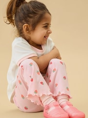 MORI Pink Strawberry Field Supersoft Ribbed Short Sleeve Pyjamas - Image 3 of 5