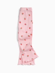 MORI Pink Strawberry Field Supersoft Ribbed Short Sleeve Pyjamas - Image 4 of 5