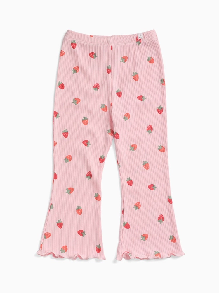 MORI Pink Strawberry Field Supersoft Ribbed Short Sleeve Pyjamas - Image 5 of 5