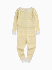 MORI Yellow Stripe Supersoft Ribbed Long Sleeve Pyjamas - Image 1 of 2