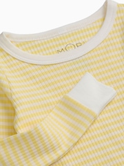 MORI Yellow Stripe Supersoft Ribbed Long Sleeve Pyjamas - Image 2 of 2