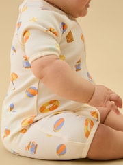 MORI Cream Beach Day Summer Supersoft Zip Up Romper - Image 2 of 2