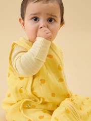 MORI Yellow Lullaby Citrus Print Soft Muslin Front Opening Sleeping Bag 0.5 TOG - Image 1 of 4