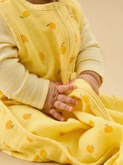 MORI Yellow Lullaby Citrus Print Soft Muslin Front Opening Sleeping Bag 0.5 TOG - Image 2 of 4