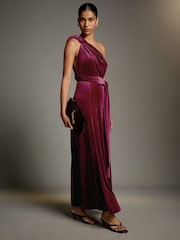 Red Velvet Multiway Wedding Guest Bridesmaid Maxi Dress - Image 1 of 10