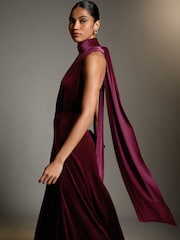 Red Velvet Multiway Wedding Guest Bridesmaid Maxi Dress - Image 4 of 10