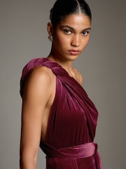 Red Velvet Multiway Wedding Guest Bridesmaid Maxi Dress - Image 7 of 10