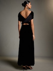 Black Velvet Multiway Wedding Guest Bridesmaid Maxi Dress - Image 3 of 5