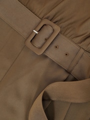 Reiss Khaki Green Erica Petite Satin Cowl-Neck Wide-Leg Jumpsuit - Image 7 of 8